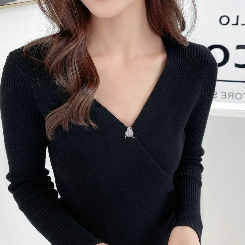 Anti-Exposure Waist Pin Coat Unisex Suit Accessory Niche Design Zircon Inlaid Small Chicken Collar Pin