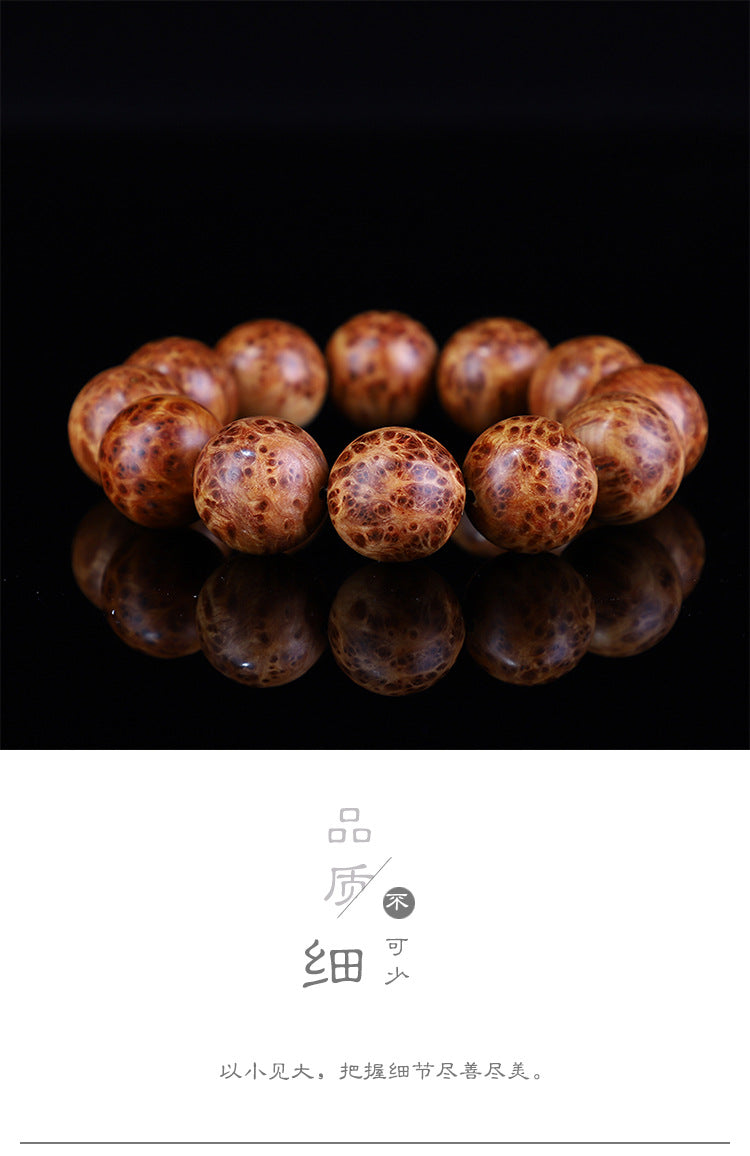 Taihang Mountain Cliff Cypress High Oil Aged Material Bird's Eye Full Scar20mm Men's Buddhist Prayer Beads Bracelet for Cultural Play