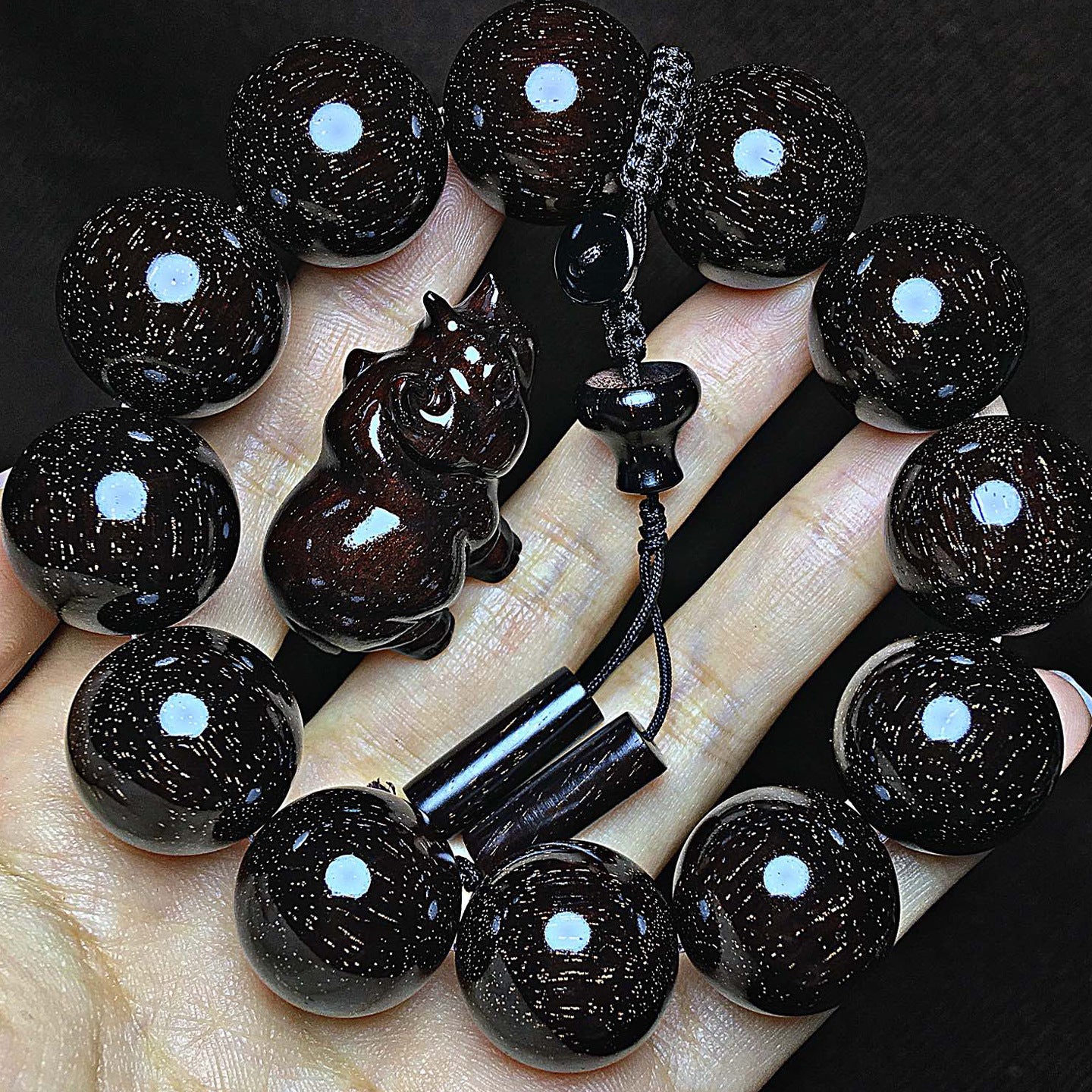 360Super Popular Indian Small Leaf Rosewood2.0Old Wood Column Style Cultural Play Bracelet Wooden Bracelet Men and Women Buddha Beads