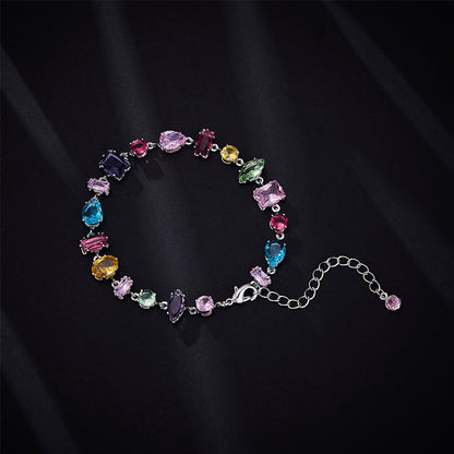 Candy Series Dopamine Zircon Inlaid Geometric Water Drop Exquisite Bracelet High-end Light Luxury Niche Versatile Women's Jewelry