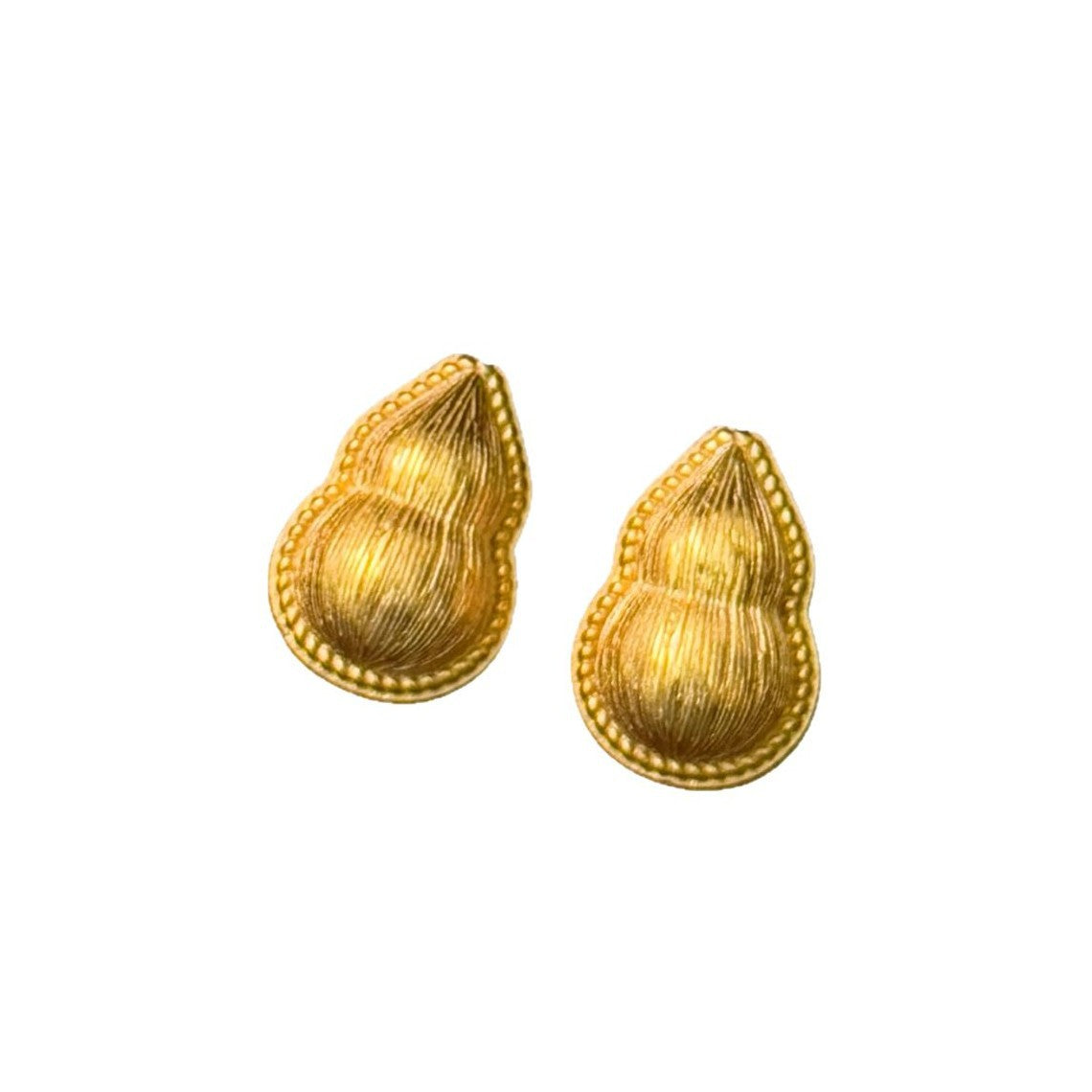 Xiaohongshu Hot-Selling Retro Light Luxury Fashion Versatile Exquisite Small Brushed Gourd Earrings High-End Sense Temperament Ear Jewelry