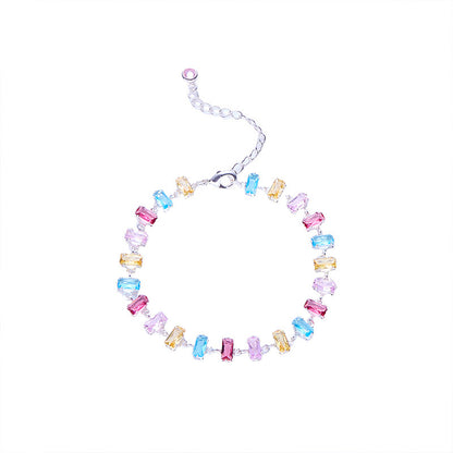 Candy Series Dopamine Zircon Inlaid Geometric Water Drop Exquisite Bracelet High-end Light Luxury Niche Versatile Women's Jewelry